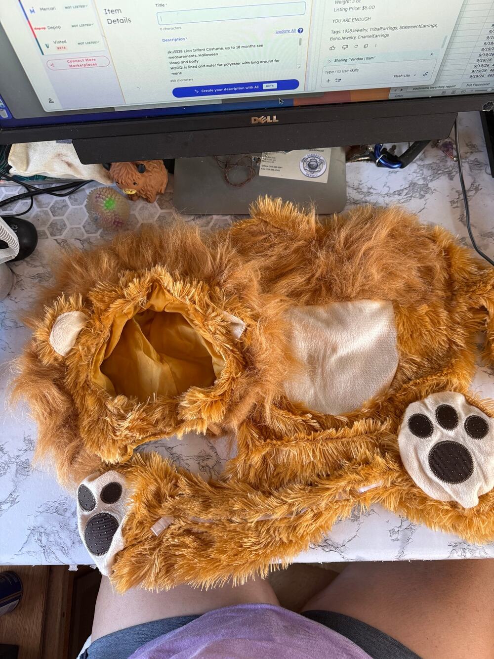 SKU3328 Infant Lion Halloween Costume (Up to 18 Months) see measurements